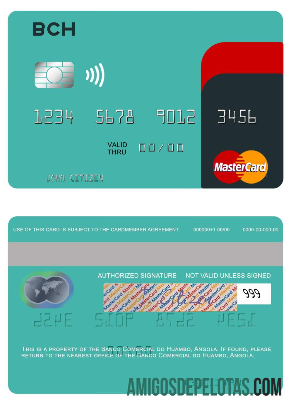 Angola Banco Comercial Do Huambo Mastercard modelo